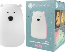 Lampka nocna LED RGB+WW + R/C miś duży biały