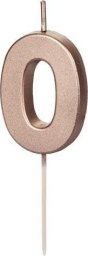 Inspiruj Świeczka urodzinowa 0 różowe złoto 4.5cm