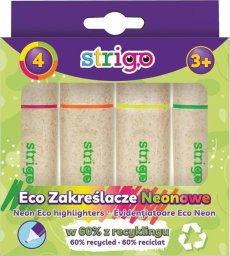Zakreślacz Eco Hi-text neon 4szt mix STRIGO