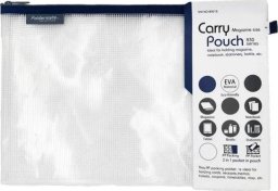 Torebka na zamek A4 35x24cm Mesh Eva niebieska