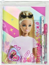 Zestaw przyborów szkolnych w saszetce Barbie 7el