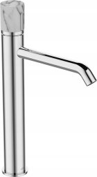 Washbasin faucet INVENA GABRO PLUS, high, chrome, with marble handle
