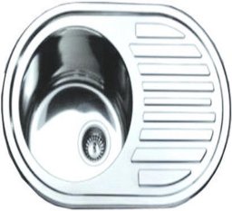 Sink TREDI, stainless steel, with siphon set, left, 77 x 50 cm