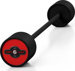 Sztanga gumowana prosta 45 kg czerwony połysk - Marbo Sport