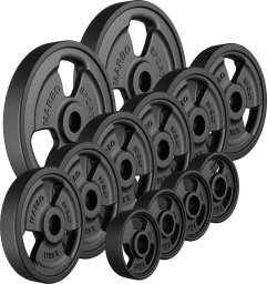 Marbo Sport Zestaw obciążeń gumowanych 29 kg / 2 x 5 kg + 6 x 2,5 kg + 4 x 1 kg -