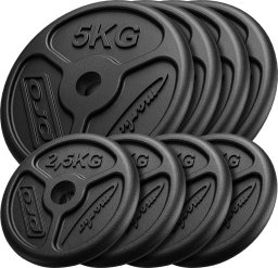 Marbo Sport Zestaw obciążeń żeliwnych slim 30 kg / 4 x 5 kg + 4 x 2,5 kg -