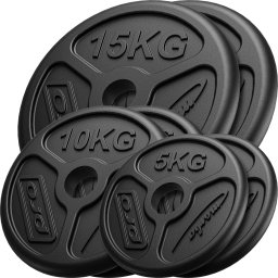 Marbo Sport Zestaw obciążeń żeliwnych olimpijskich 60 kg / 2 x 15 kg + 2 x 10 kg + 2 x 5 kg MW-2x15KG_2x10KG_2x5KG-OLI -