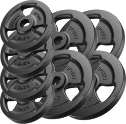Marbo Sport Zestaw obciążeń żeliwnych kierownica 30 kg / 4 x 5 kg + 4 x 2,5 kg -