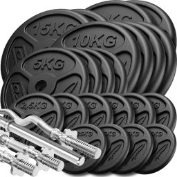 Marbo Sport Zestaw gryfów wzmocnionych i obciążeń slim 173 kg - Marbo Sport