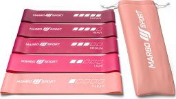 Zestaw 5 różowych taśm oporowych 600 x 50 mm - Marbo Sport