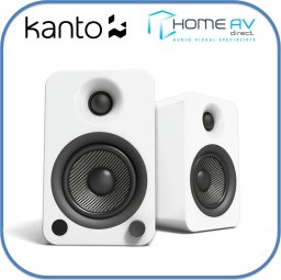 KANTO AUDIO 4" DRIVER - POWERED SPEAKERS WITH BLUETOOTH® AND PHONO PREAMP - MATTE WHITE (INCL. TYPE F & G POWER CORDS)