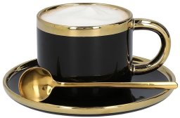 Homla Cup with a saucer and spoon SINNES Black, 200 ml