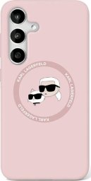 Etui Karl Lagerfeld Silicone Double       Heads And Circle MagSafe Samsung Galaxy S25 różowy