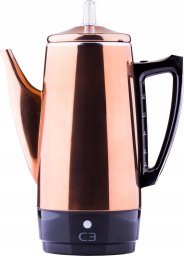 C3 Basic Percolator 12 cup, Copper color, Stainless Steel, Electric coffee percolator, 1.8 L, Ground coffee, 875 W, Stainless steel