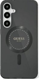 Guess Rhinestones Printed Classic Logo MagSafe Samsung Galaxy S25 case black