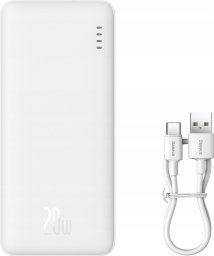 Baseus Airpow 20W 10000mAh Power Bank with Baseus Simple Series USB-A - USB-C 30cm Cable – White