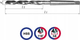 Wiertło do metalu Baildon DIN 345 RN NWKc 14 mm, HSS (S), 189-108 mm (chwyt MK1)