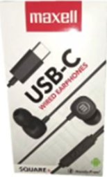 Słuchawki Maxell MAXELL USB-C EARPHONES SQUARE+ BLACK 348566