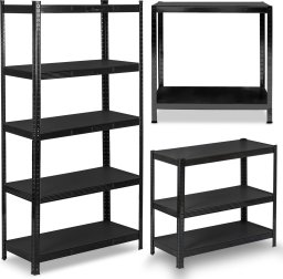 Regał metalowy magazynowy 180 x 90 x 40 cm Humberg HR-851 czarny