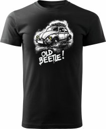 Koszulka VW Beetle garbus z samochodem garbusem męska czarna REGULAR S