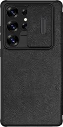 Etui Nillkin Qin Pro na Samsung Galaxy S25 Ultra z klapką i osłoną aparatu - czarne