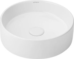 Umywalka ceramiczna nablatowa okrągła, powłoka UP-CLEAN, ścianki UP-SLIM Kaya połysk biała