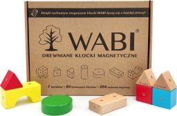 Drewniane klocki magnetyczne WABI 80 el. [304 ruchome magnesy]