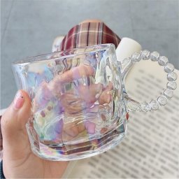 Szklanka opalizująca z uchem do kawy, drinków 1szt 260ml SZK55