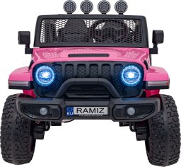Auto terenowe OFF-ROAD 3.0 dla dzieci Różowy + Pilot + Wolny Start + Pasy + Audio LED