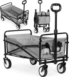 Wózek plażowy transportowy ogrodowy składany szary 48x90 cm MultiGarden