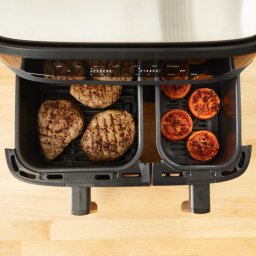 Tefal double hot air fryer Dual Easy Fry ' Grill (black, 2,700 watts, 2 baskets 5.2 liters + 3.1 liters)
