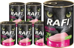 Mokra karma dla kota  Rafi Cat Adult z indykiem zestaw 12 x 400 g