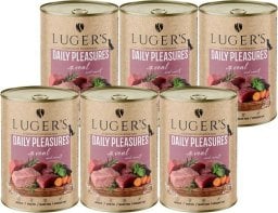 Karma mokra dla psa Luger's Daily Pleasures z cielęciną i marchewką zestaw 6 x 400 g