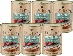 Piper Karma mokra dla psa Luger's Daily Pleasures z dorszem, makrelą, pomidorem i ryżem brązowym zestaw 6 x 400 g