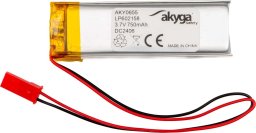 Akumulator Li-Po LP602158 Akyga AKY0655 3.7V / 750mAh PCM złącze JST 2-Pin 150mm