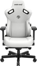 Fotel gamingowy skórzany Anda Seat Kaiser 3 XL biały obrotowy