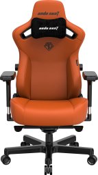 Fotel gamingowy skórzany Anda Seat Kaiser 3 XL pomarańczowy obrotowy