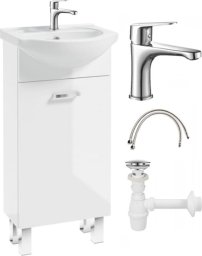 Szafka łazienkowa laminowana z umywalką 40x80 na nóżkach z baterią i syfon