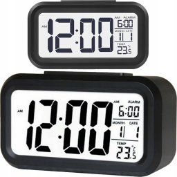 BUDZIK ELEKTRONICZNY Z PODŚWIETLENIEM CLK-04 CZARNY