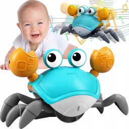 ZABAWKA UCIEKAJĄCY KRAB DLA DZIECI NIEBIESKI QC-1Y