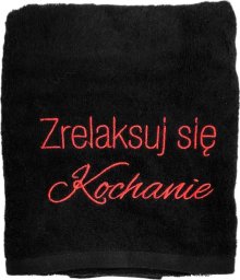 Ręcznik czarny. Zrelaksuj się