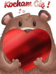 Karnet B6 Walentynki Misiek