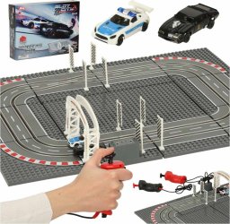 Coil Tor samochodowy wyścigowy policyjny elektryczny + 2 auta klocki konstrukcyjne GD-01