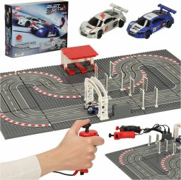 Coil Tor samochodowy wyścigowy policyjny elektryczny + 2 auta klocki konstrukcyjne GD-02