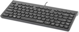 Klawiatura Manhattan MANHATTAN Slim Mini-klawiatura USB 12 przyciski multimedialne/funkcyjne zintegrowany kabel USB-A 1,5 m kompaktowy płaski format czarny