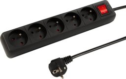 Blow Przedłużacz sieciowy 5-gniazd z uziemieniem+wyłącznik 3m czarny (3x1,5mm) pr-570wsp 98-747#