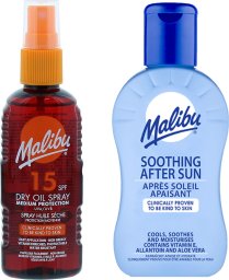 Malibu SPF15 Olejek Brązujący 100ml + Balsam Po Opalaniu 100ml