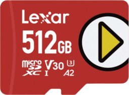 Karta Lexar PLAY MicroSDXC 512 GB Class 10 UHS-I/U1 A2 V30 (LMSPLAY512G-BNSNG)