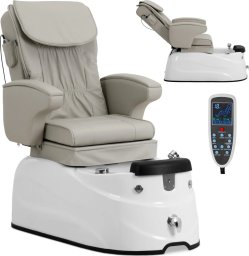 Fotel podologiczny do pedicure z funkcją masażu brodzikiem - beżowy Fotel podologiczny do pedicure z funkcją masażu brodzikiem - beżowy