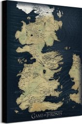 GF Gra o Tron Mapa Westeros - obraz na płótnie 40x50 cm